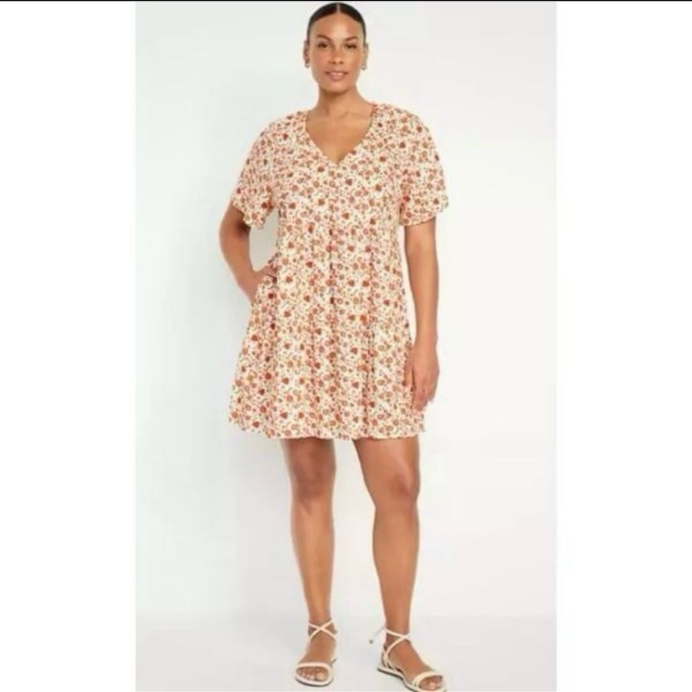 NWT OLD NAVY Floral V Neck Swing Dress XLP